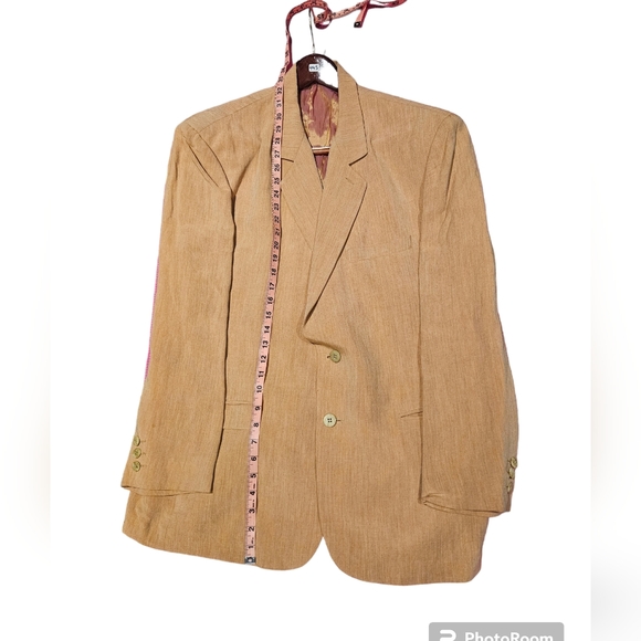 Men's Summer Blazer By NEWMAN US 44R size. Color: Beige - Picture 2 of 7